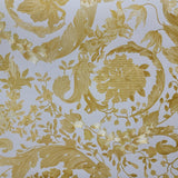 38706-4 Floral Barocco Gold White Textured Versace Wallpaper