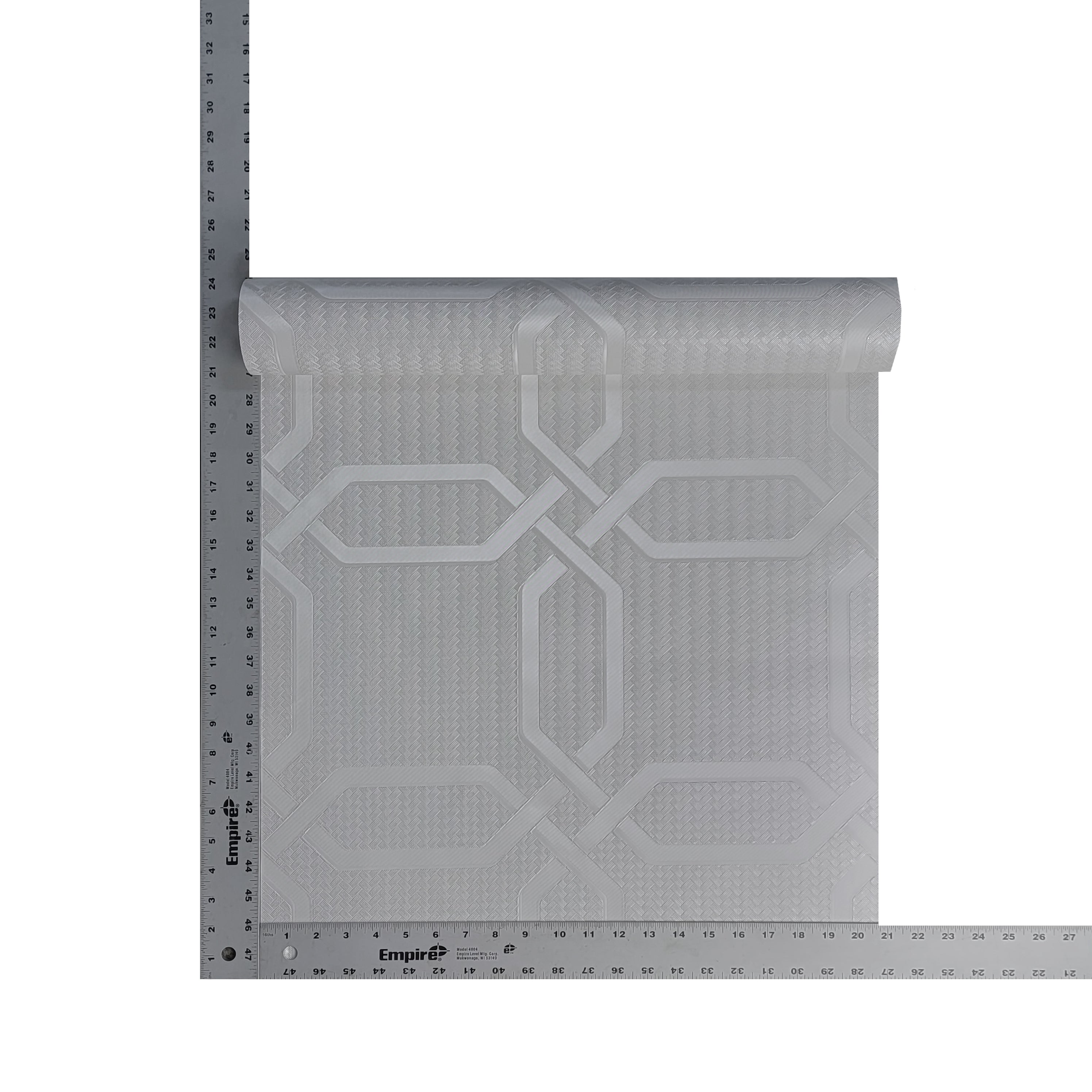 Z21101 Hexagon trellis silver metallic wicker bamboo