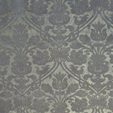 205015 Portofino Victorian Damask Flocked Gray Gold velvet Wallpaper
