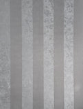 205022 Portofino Striped Flocked Gray silver metallic velvet lines Wallpaper