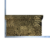 205032 Flocked Textured brown gold metallic velvet Wallpaper faux animal print