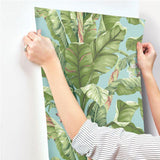 AT7070 Banana Leaf Sure Strip Wallpaper - wallcoveringsmart