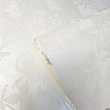 235015 Striped flocking off white Flocked floral damask velvet 3D Wallpaper 