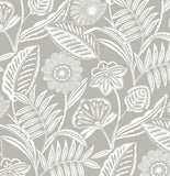 2969-87531 Alma Light Grey Tropical Floral Wallpaper