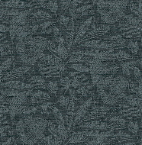 2972-86153 Lei Navy Leaf Wallpaper