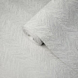 5683-10 Zig Zag textured white gray silver metallic chevron Wallpaper
