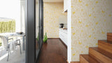 34325-1 Butterfly Barocco Cream Yellow Gold Off-white Wallpaper - wallcoveringsmart