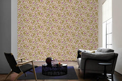 34325-4 Butterfly Barocco Blue Fuchsia Gold Purple Pink Wallpaper