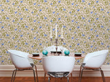 34325-6 Butterfly Barocco Blue Gold Pink Wallpaper - wallcoveringsmart