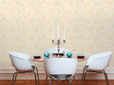 34326-1 Butterfly Barocco Cream Gold Off-white Wallpaper - wallcoveringsmart