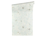 34496-3 Les Etoiles De La Mer Light Blue White Wallpaper - wallcoveringsmart