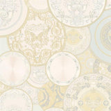 34901-2 Les Etoiles De La Mer Gold Light Blue White Wallpaper - wallcoveringsmart