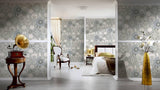 34901-3 Les Etoiles De La Mer Gray White Silver Wallpaper - wallcoveringsmart