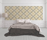 34904-2 Vasmara Gold Gray White Wallpaper - wallcoveringsmart