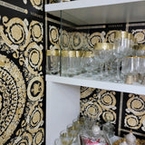 37055-3 Heritage Square Barocco Black Gold Textured Versace Wallpaper