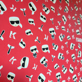 37843-5 Karl Lagerfeld Logo Ikonik Fashion Designer Red Wallpaper
