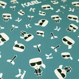 37843-6 Karl Lagerfeld Logo Ikonik Fashion Designer Teal Wallpaper