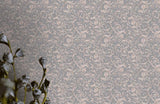 34326-5 Butterfly Barocco Gray Off-white Taupe Wallpaper - wallcoveringsmart