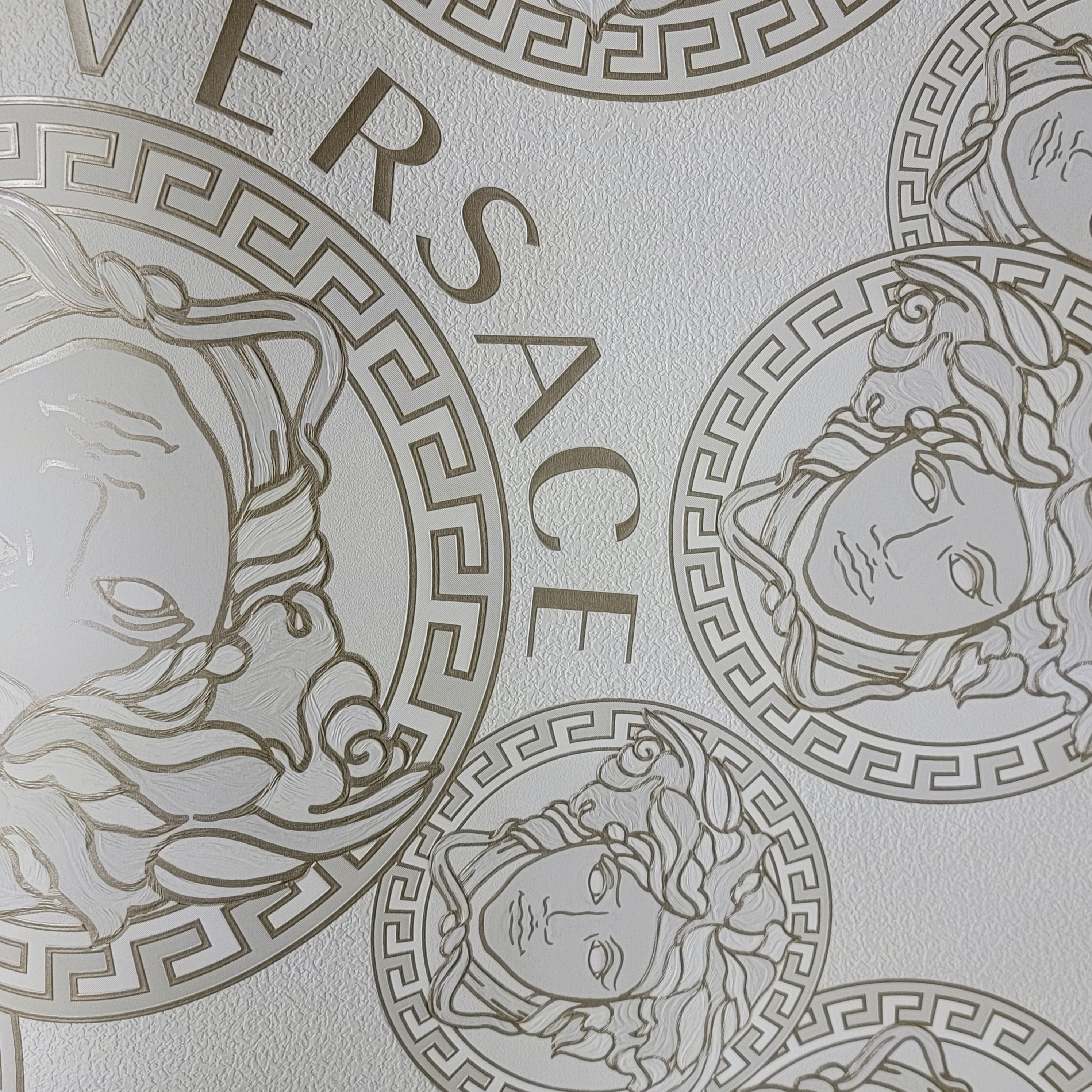 38611-3 Versace Blue Bronze Brass Medusa Wallpaper – wallcoveringsmart