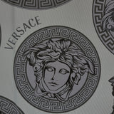 38611-2 Versace Dark Gray Medusa Textured Wallpaper