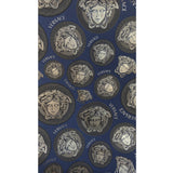 38611-3 Versace Blue Bronze Brass Medusa Wallpaper