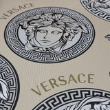 38611-4 Versace Beige Gray Silver Medusa Wallpaper