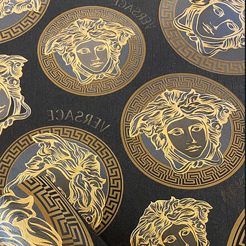 38611-7 Versace Black Bronze Brass Medusa Wallpaper
