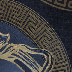 38611-3 Versace Blue Bronze Brass Medusa Wallpaper – wallcoveringsmart