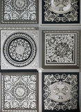 38704-4 Multi Panel Barocco Black Gray Textured Versace Wallpaper