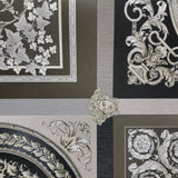 38704-4 Multi Panel Barocco Black Gray Textured Versace Wallpaper