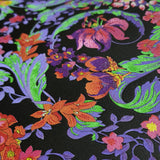 38706-1 Floral Barocco Black Neon Textured Versace Wallpaper