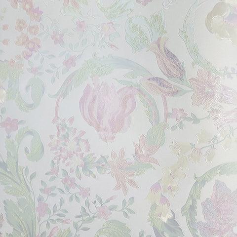 38706-2 Floral Barocco Pastel Pearl Textured Versace Wallpaper