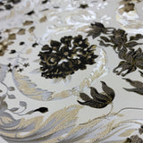38706-6 Versace White Black Bronze Brass Barocco Floral Wallpaper