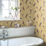 37053-2 Barocco Birds White Gold Floral Textured Wallpaper - wallcoveringsmart
