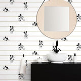 DI0932 York Disney Mickey Mouse Stripe Unpasted Neutral Wallpaper