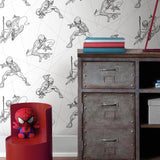 DI0940 York Wallpaper Spider-Man Fracture Unpasted Black Gray Wallcoverings