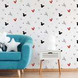 DI0927 York Disney Mickey Mouse Geo Unpasted Red Black Wallpaper