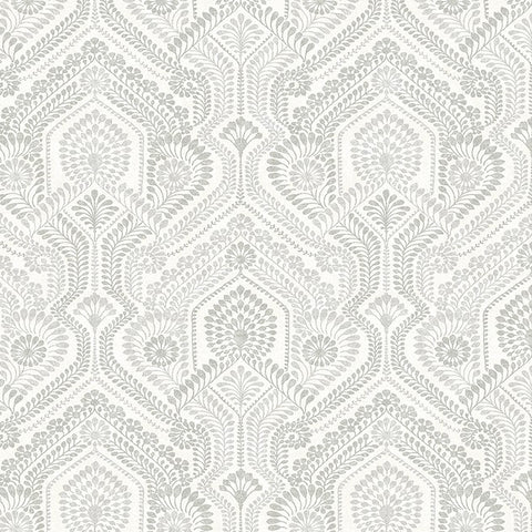 4074-26612 Fernback Grey Ornate Botanical Wallpaper