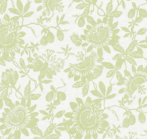 4074-26628 Helen Light Green Floral Trail Wallpaper