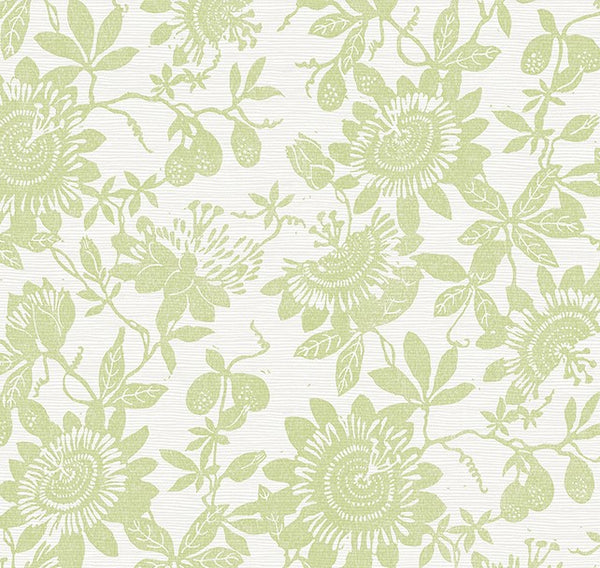 Deja Light Green Floral Wallpaper