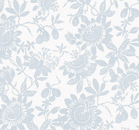 4074-26631 Helen Light Blue Floral Trail Wallpaper