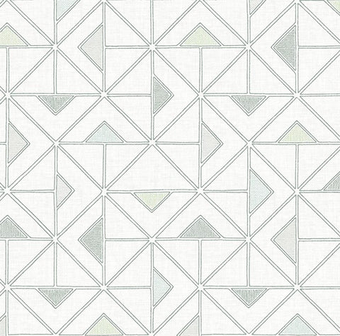 4074-26634 Jekyl Green Triangles Wallpaper