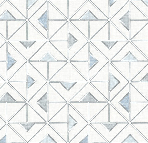 4074-26635 Jekyl Blue Triangles Wallpaper