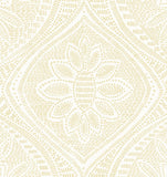 4074-26638 Scout Light Yellow Floral Ogee Wallpaper