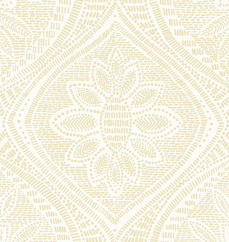 4074-26638 Scout Light Yellow Floral Ogee Wallpaper