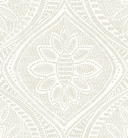 4074-26639 Scout Light Grey Floral Ogee Wallpaper