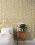 4080-15910 Lizette Mustard Charming Floral Wallpaper