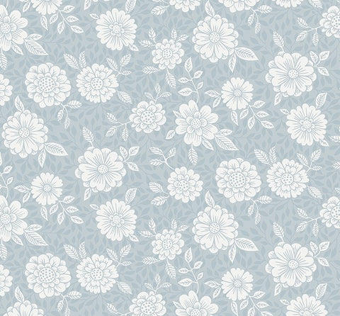 4080-15912 Lizette Light Blue Charming Floral Wallpaper