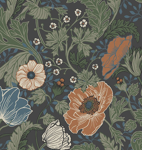 4080-33003 Anemone Multicolor Floral Botanical Wallpaper