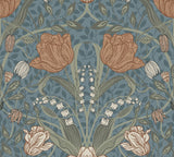 4080-33009 Fillippa Blue Tulip Floral Wallpaper